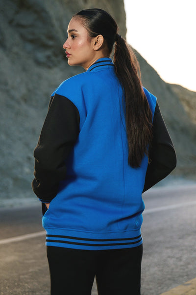 UNISEX VARSITY JACKET BLUE/BLACK