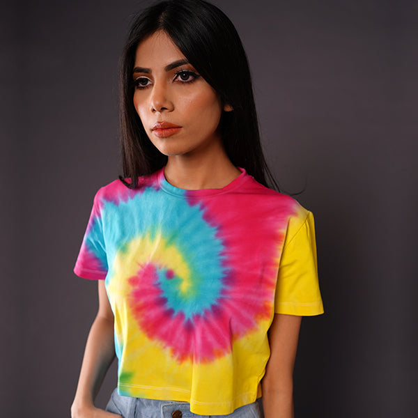 Rainbow Tie and Dye Crop Tee