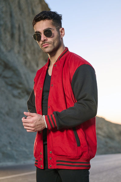 UNISEX VARSITY JACKET RED/BLACK