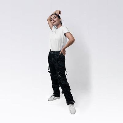 METAL BUCKLE STRAIGHT LEG PANT