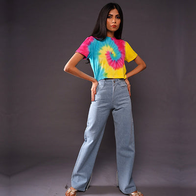 Rainbow Tie and Dye Crop Tee