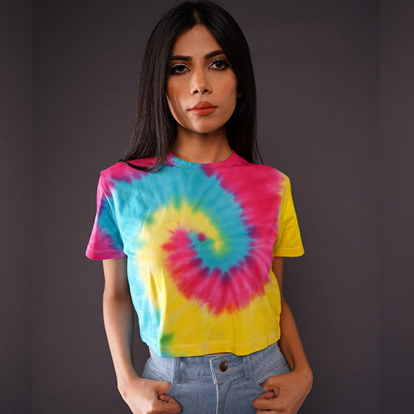 Rainbow Tie and Dye Crop Tee