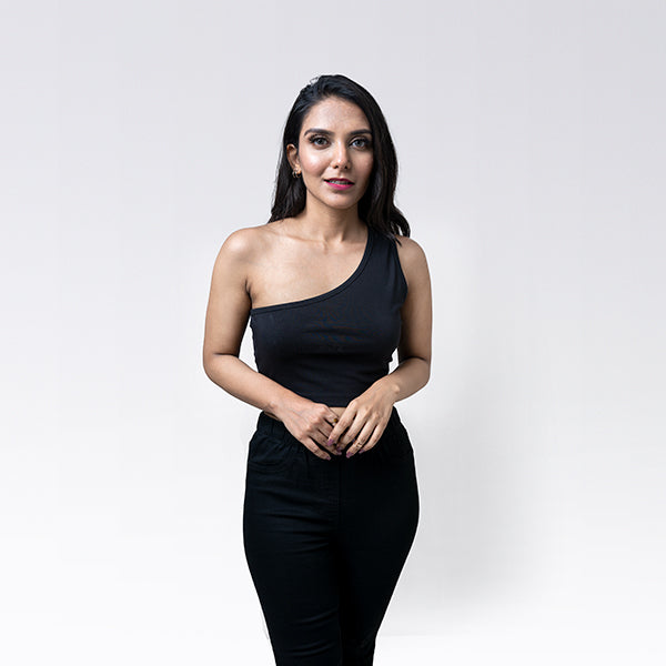 Black one shoulder Top