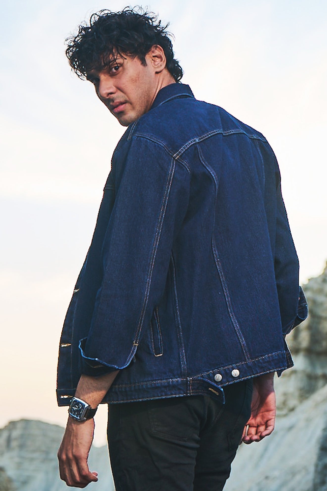 DENIM JACKET MALE DARK BLUE