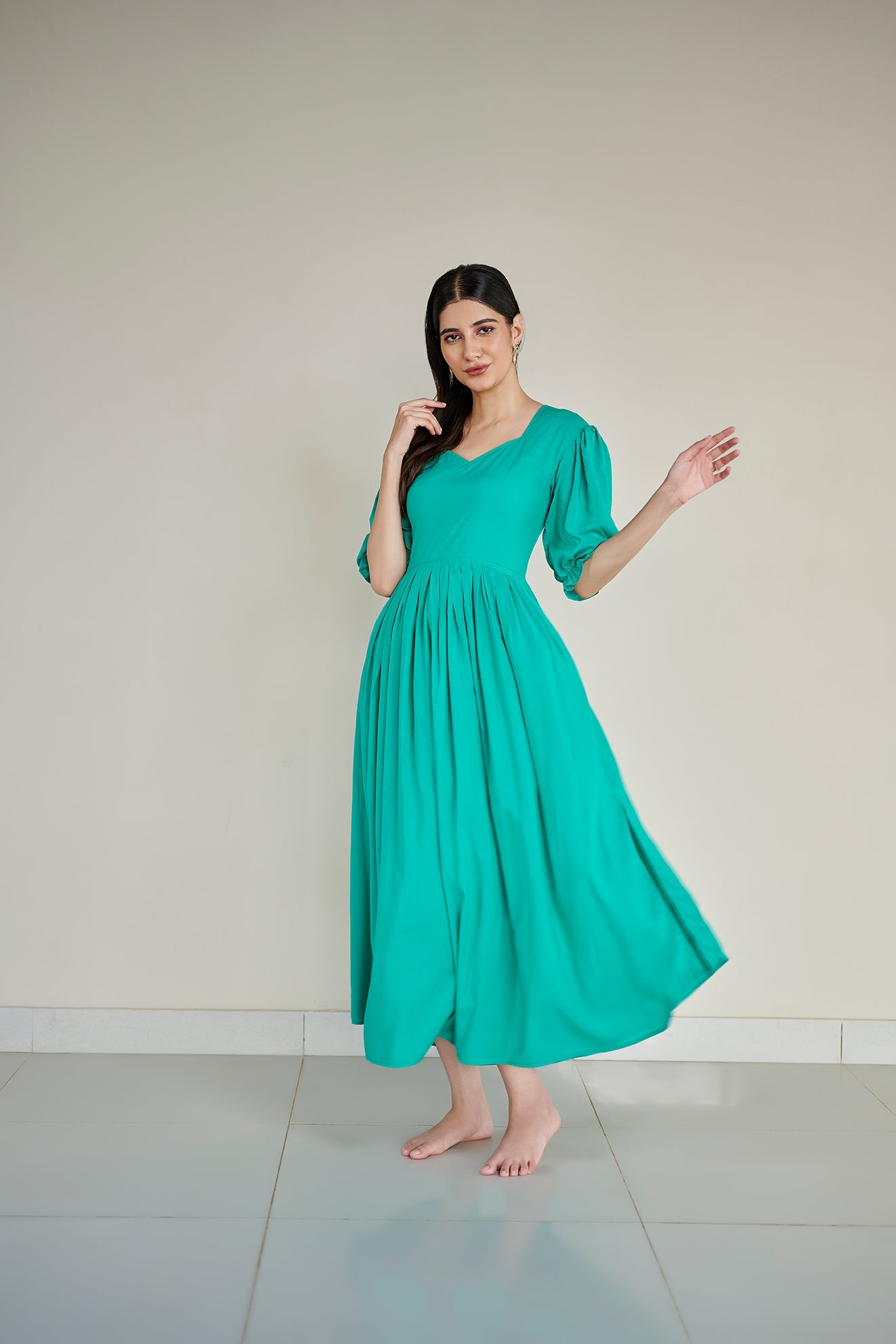 Sea Green Summer Long Dress