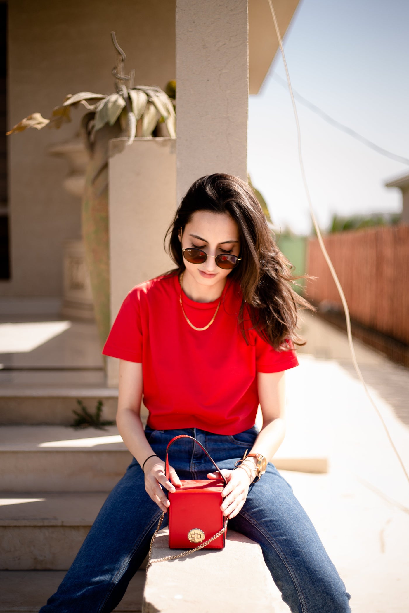 Red Crop tee