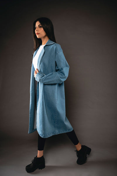 Sky Blue Long Coat