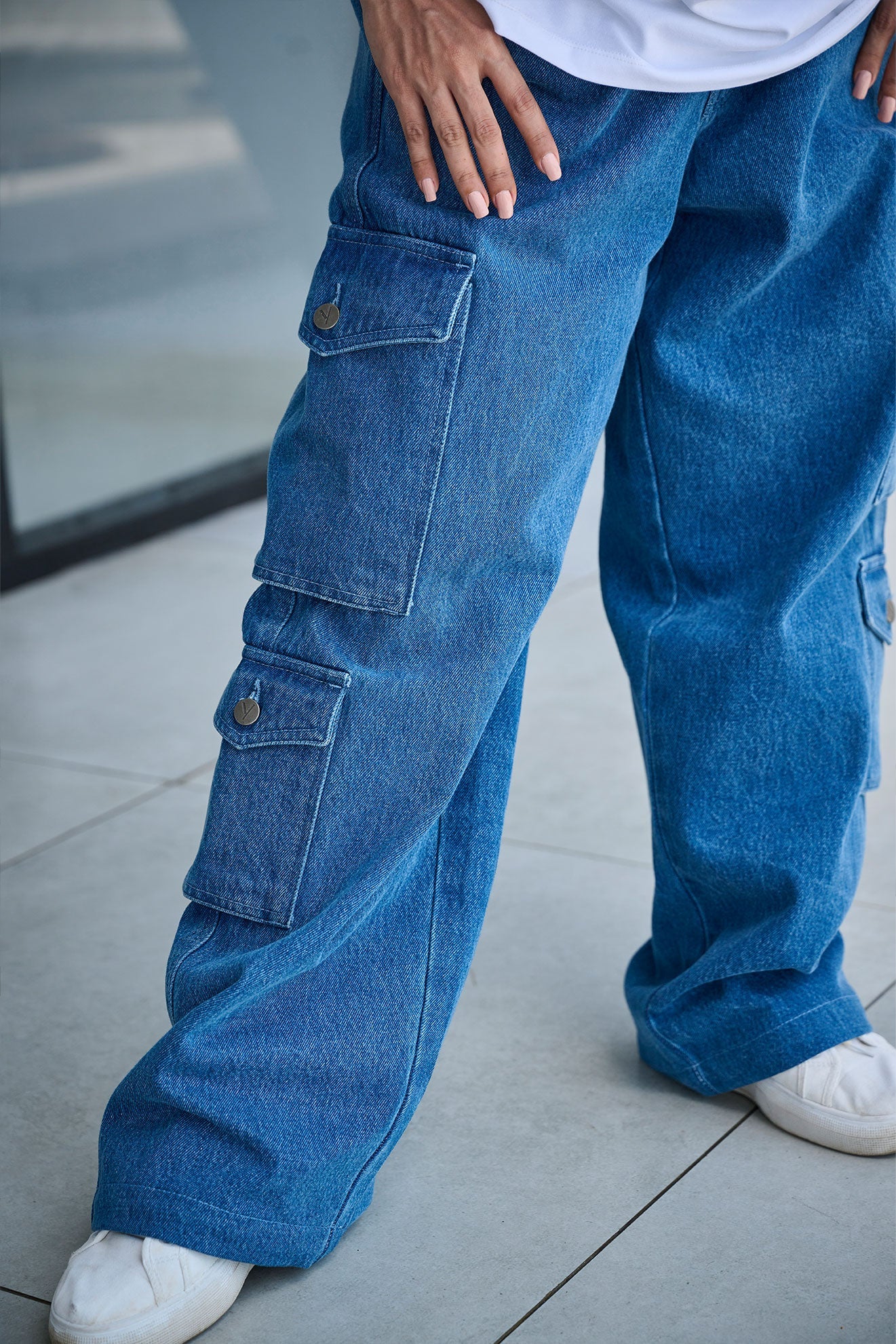 CARGO BLUE POCKET PANTS (UNISEX)