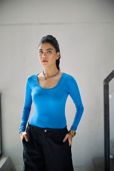 BLUE BODYSUIT FULL SLEEVES