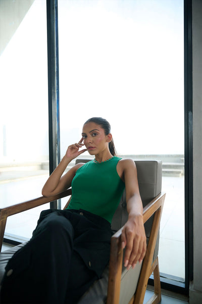 GREEN BODYSUIT SLEEVELESS