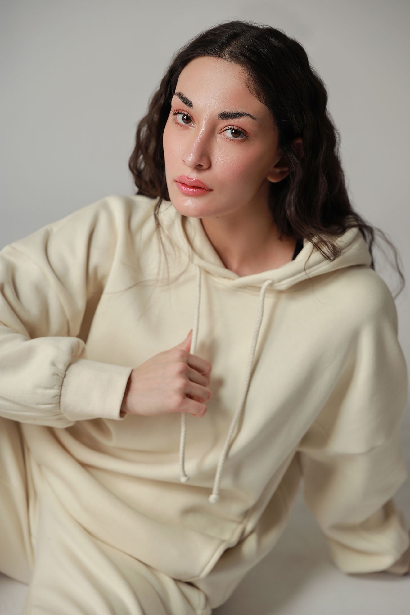 Cream Oversized Hoodie